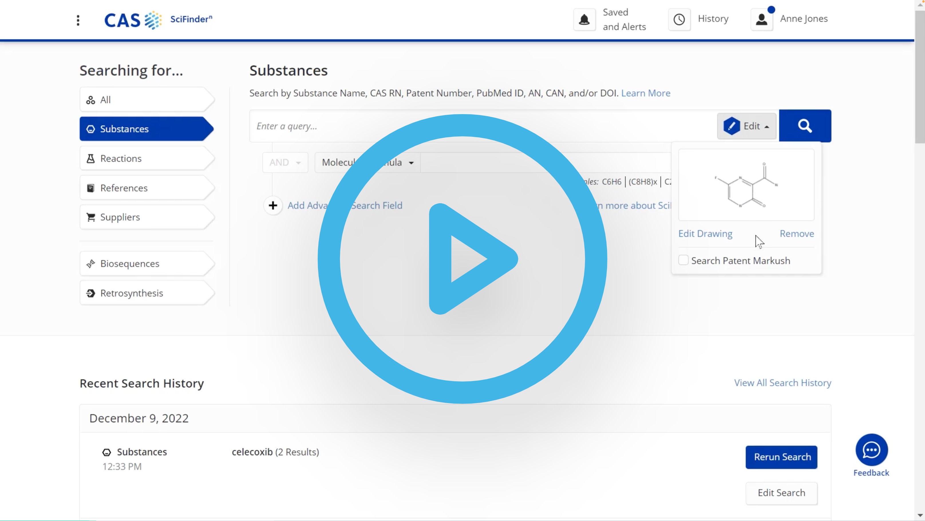 Introduction to structure searching with CAS SciFinder-n mockup