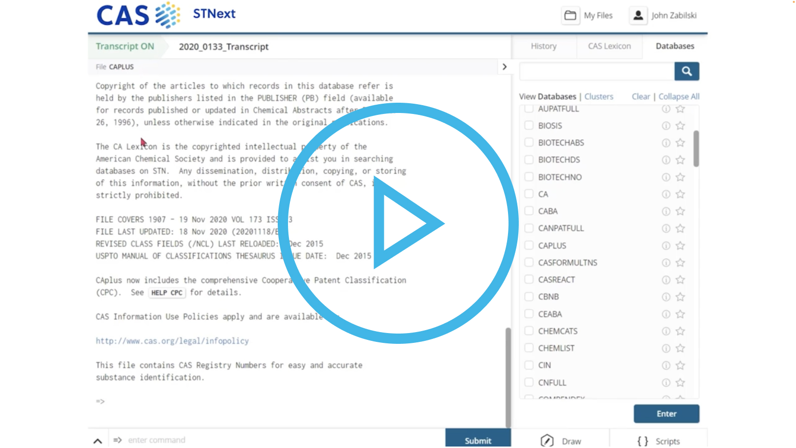 Using the CAS STNext lexicon