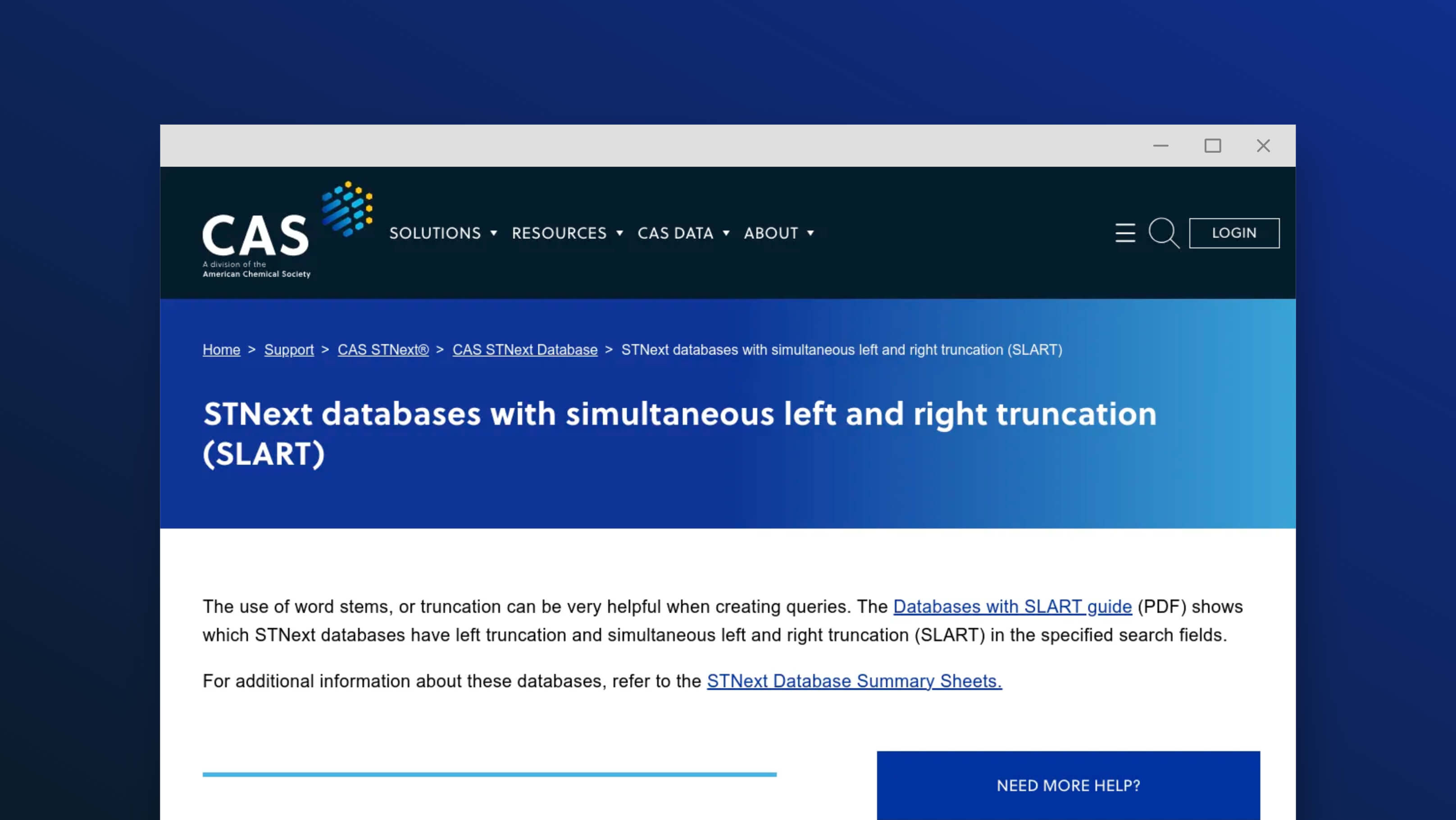 SLART databases mockup