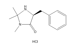 (S)-5-Benzyl-2,2,3-trimethylimidazolidin-4-one hydrochlorideの化学構造