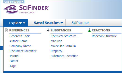 Explore options in SciFinder