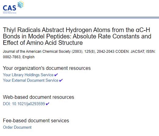 example of full text options for non-patent documents