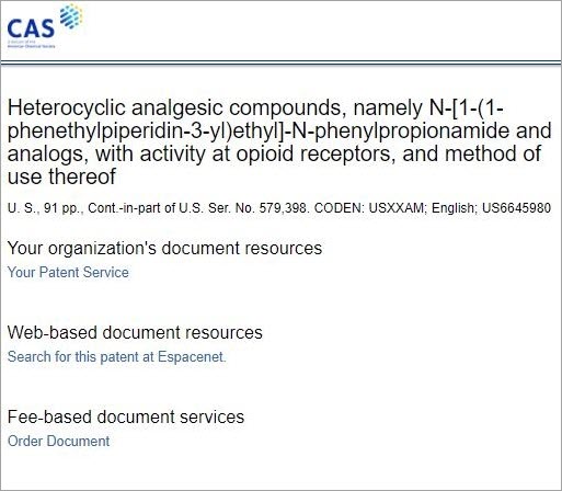 example of full text display options for patent documents