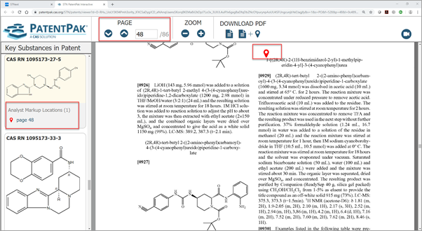 PatentPak in STNext interactive viewer select page