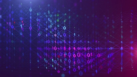3D illustration Rendering of binary code pattern Abstract background.Futuristic Particles for business,Science and technology