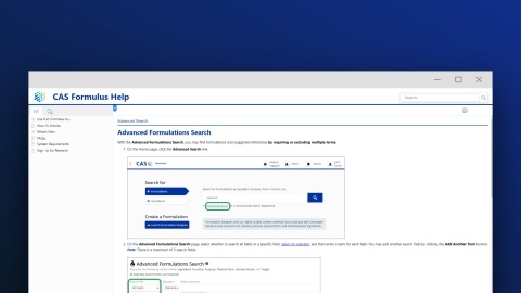 Advanced formulations search screen capture